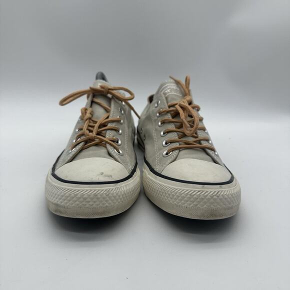 Mens 7 Women 9 Converse All Star Ox 153578F Gray Brown Leather Unisex Shoes - Picture 2 of 9